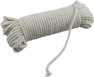 100 Ft Heavy Duty Braided Cotton Rope Clothesline Approximately #6 1/4" 6 Mm Multi Purpose Home Boat Camping