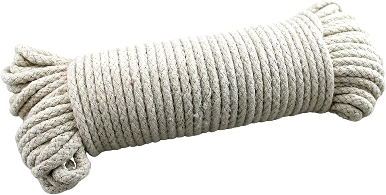 100 Ft Heavy Duty Braided Cotton Rope Clothesline Approximately #6 1/4" 6 Mm Multi Purpose Home Boat Camping