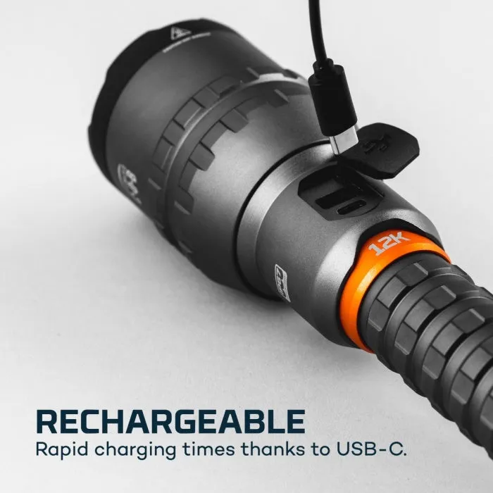 12K Lumen Rechargeable LED Flashlight NEB-FLT-1007