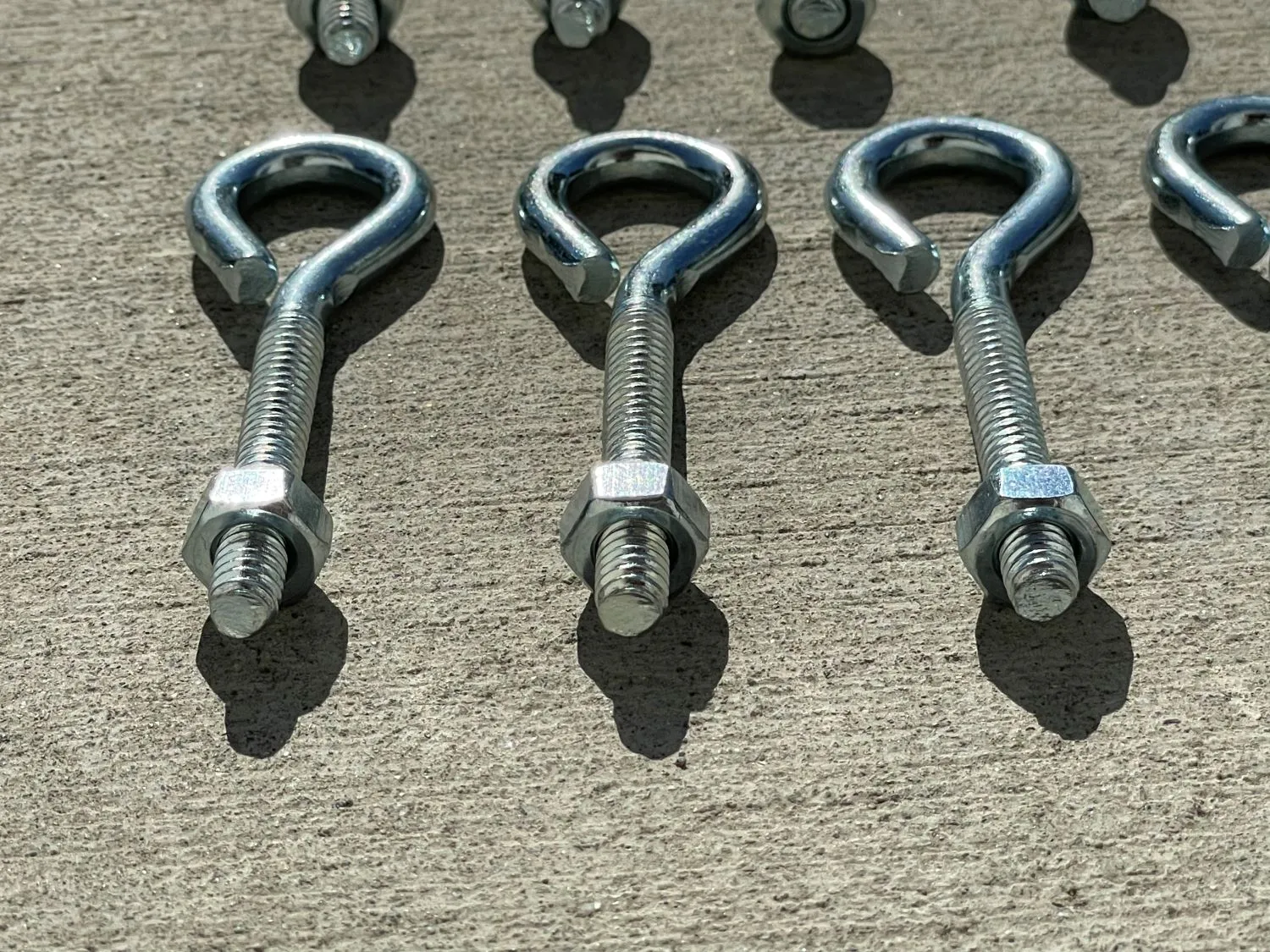 1/4" x 2-3/4" Galvanized Steel Eye Bolt with Hex Nut