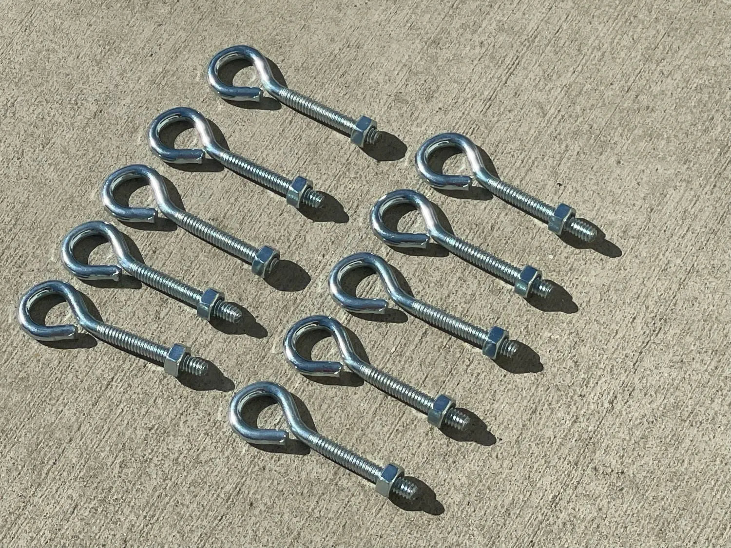 1/4" x 2-3/4" Galvanized Steel Eye Bolt with Hex Nut