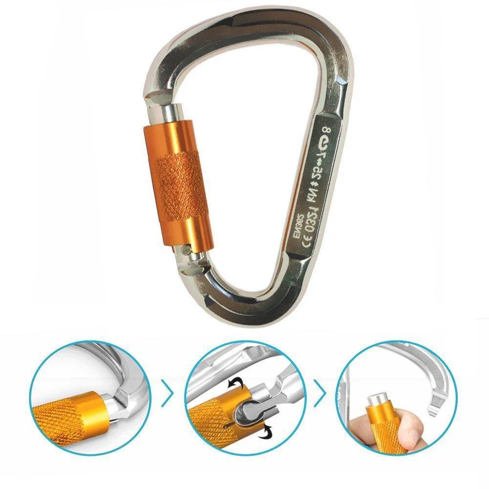 2pc Locking Carabiner Clip Heavy Duty Carabiner Hook Climbing