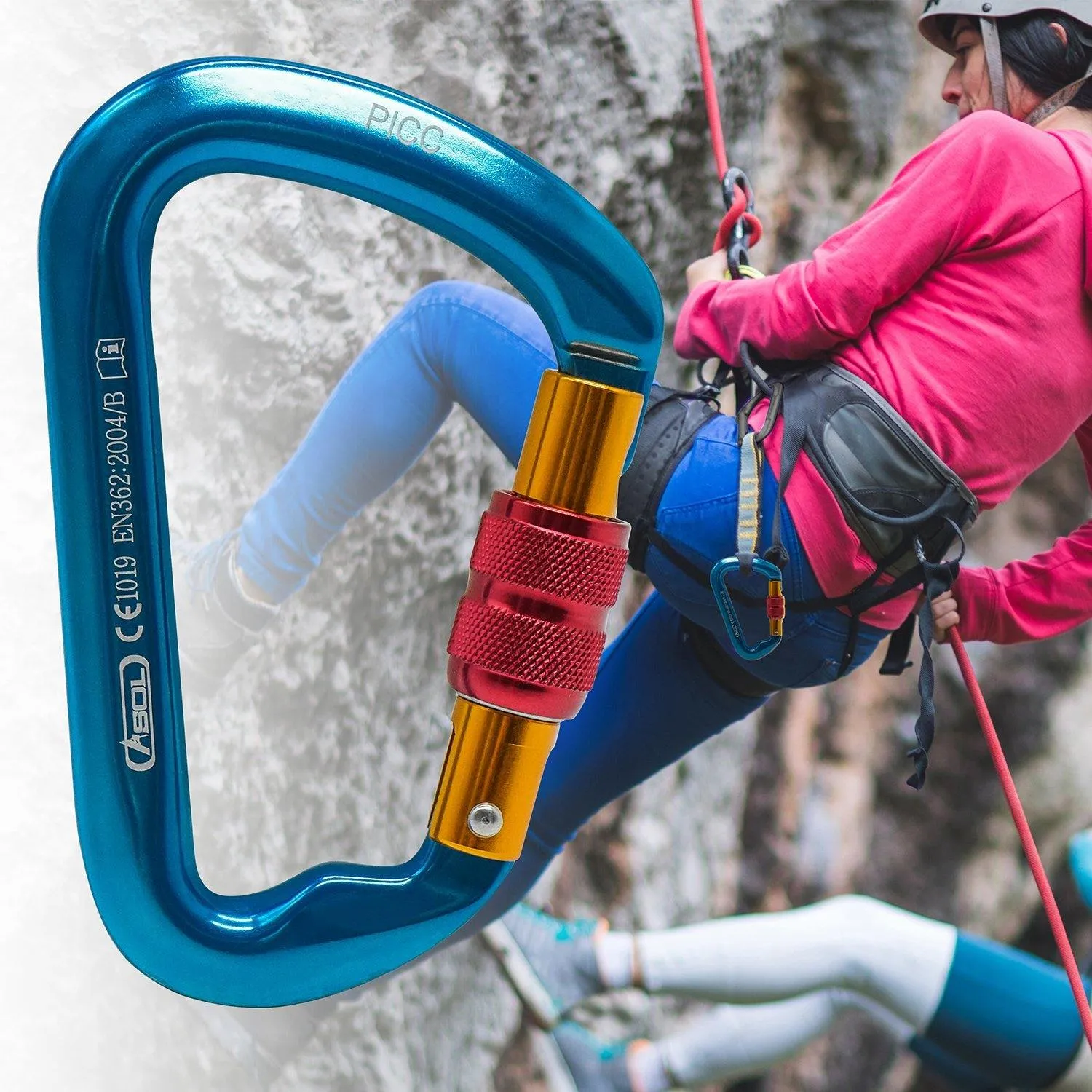 2pc Locking Carabiner Clip Heavy Duty Carabiner Hook Climbing