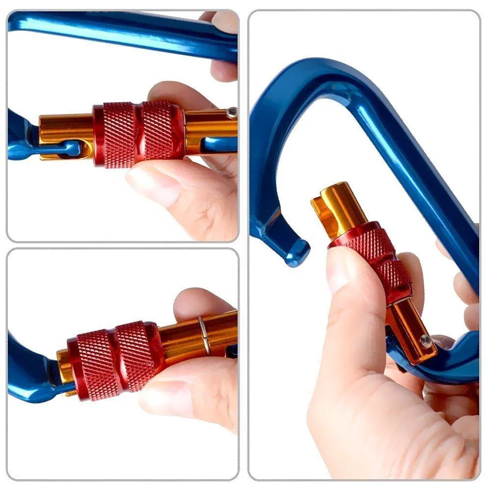 2pc Locking Carabiner Clip Heavy Duty Carabiner Hook Climbing