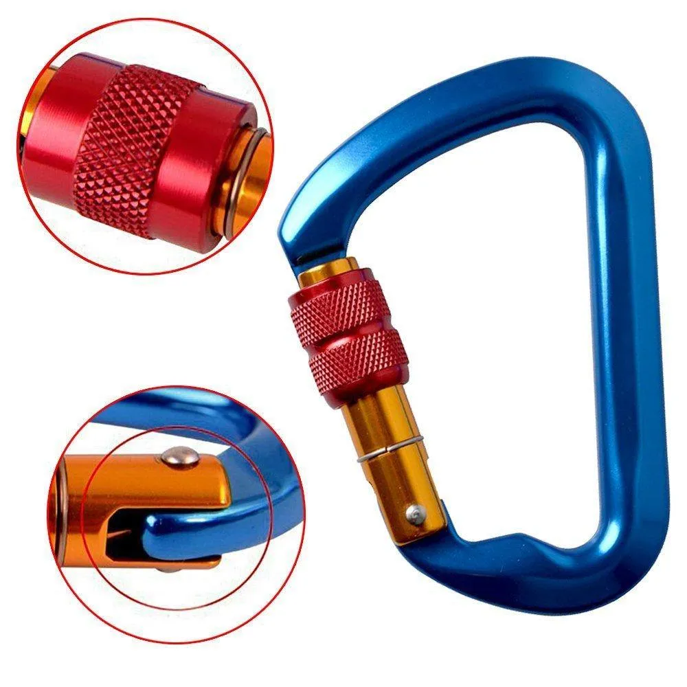 2pc Locking Carabiner Clip Heavy Duty Carabiner Hook Climbing