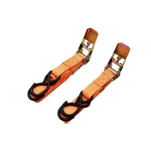 5M X 25Mm Cargo Straps Ratchet Tie Down Lashing Belt With Shaped Hook