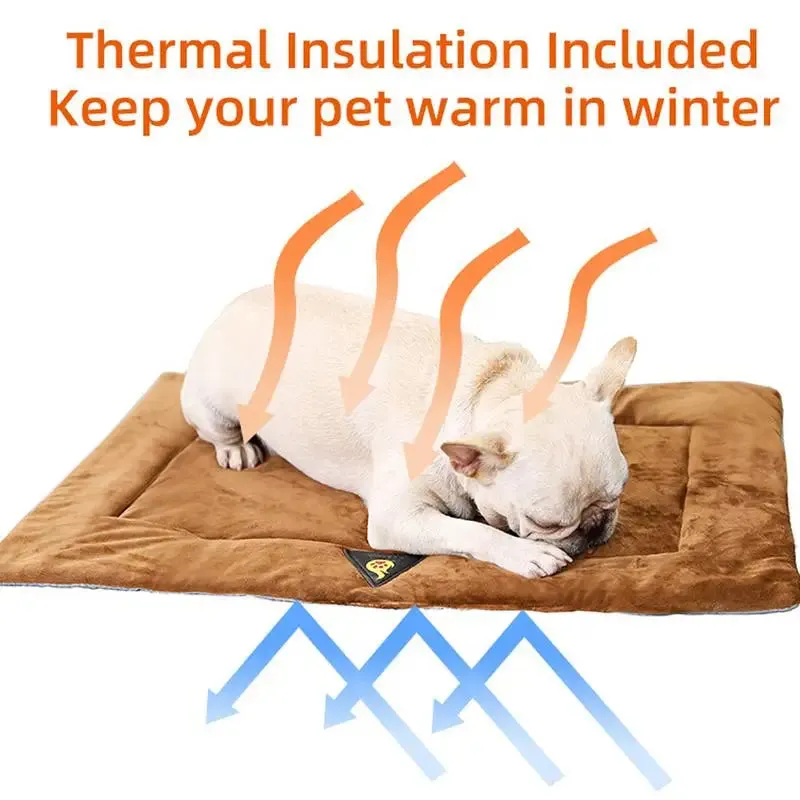 AiroPaws™ Self-Heating Flannel Pet Bed - Comfortable Mat for Elderly Dogs & Cats, Winter Thermal Supplies, Waterproof Warming Pad for Cozy Nights!