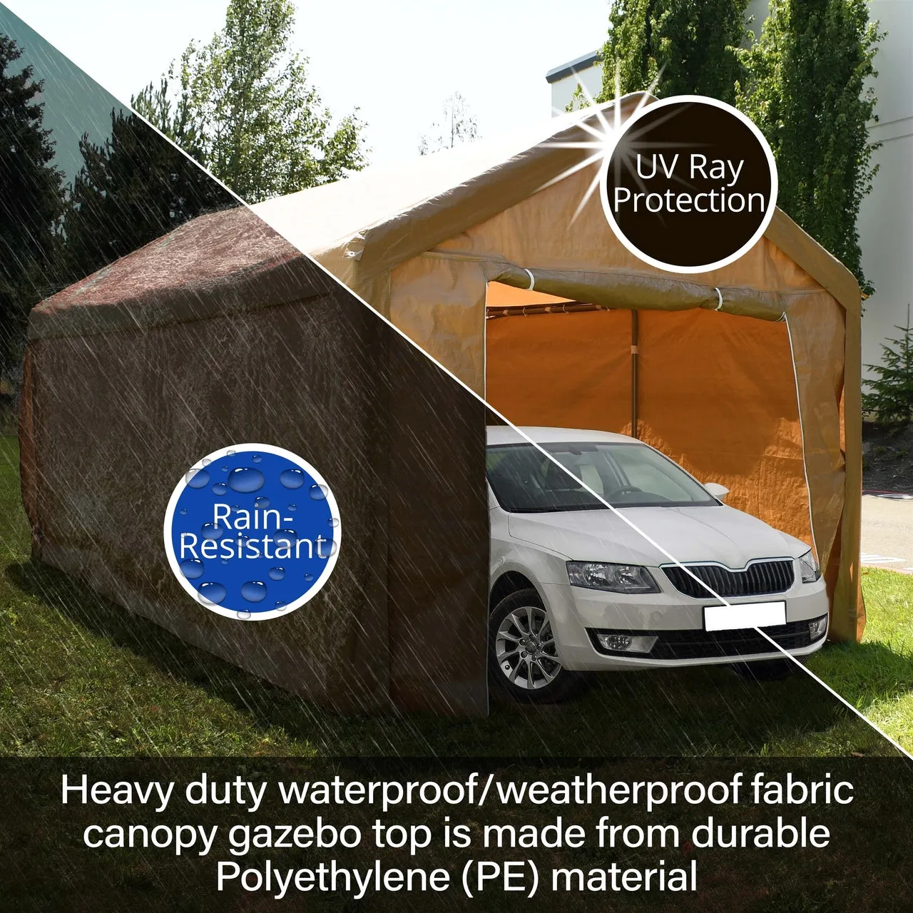 Aleko Carports Heavy Duty Outdoor Canopy Carport Tent - 10 X 20 FT - Gray