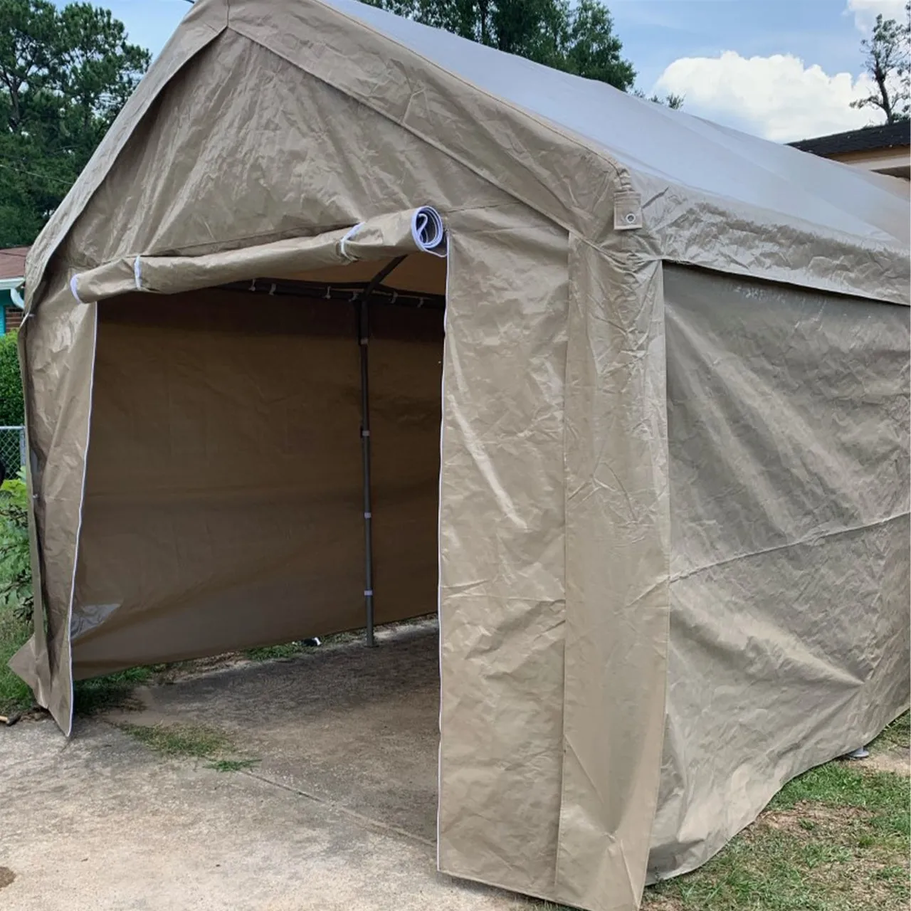 Aleko Carports Heavy Duty Outdoor Canopy Carport Tent - 10 X 20 FT - Gray