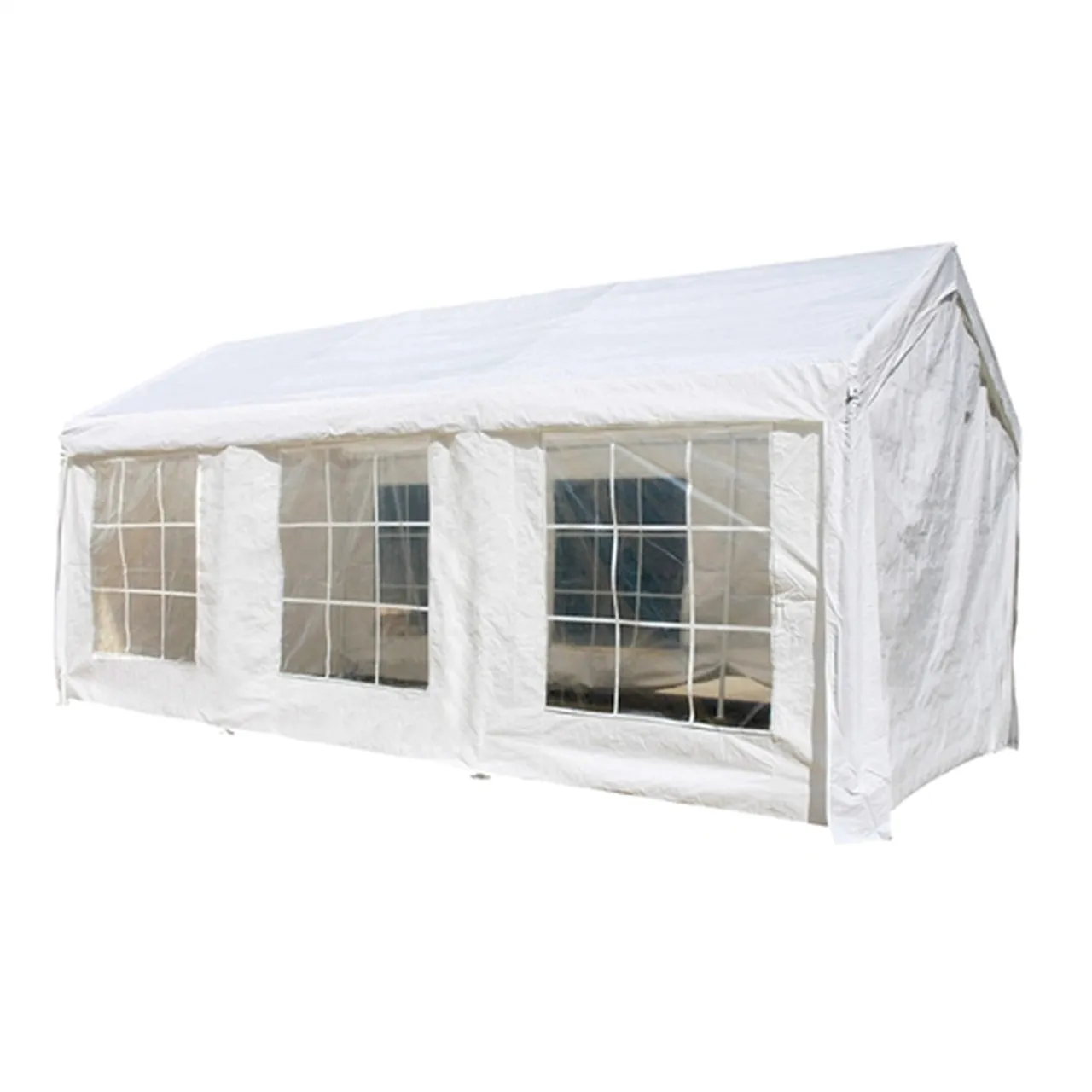 Aleko Carports Heavy Duty Outdoor Canopy Tent with Sidewalls and Windows - 10 X 20 FT - White
