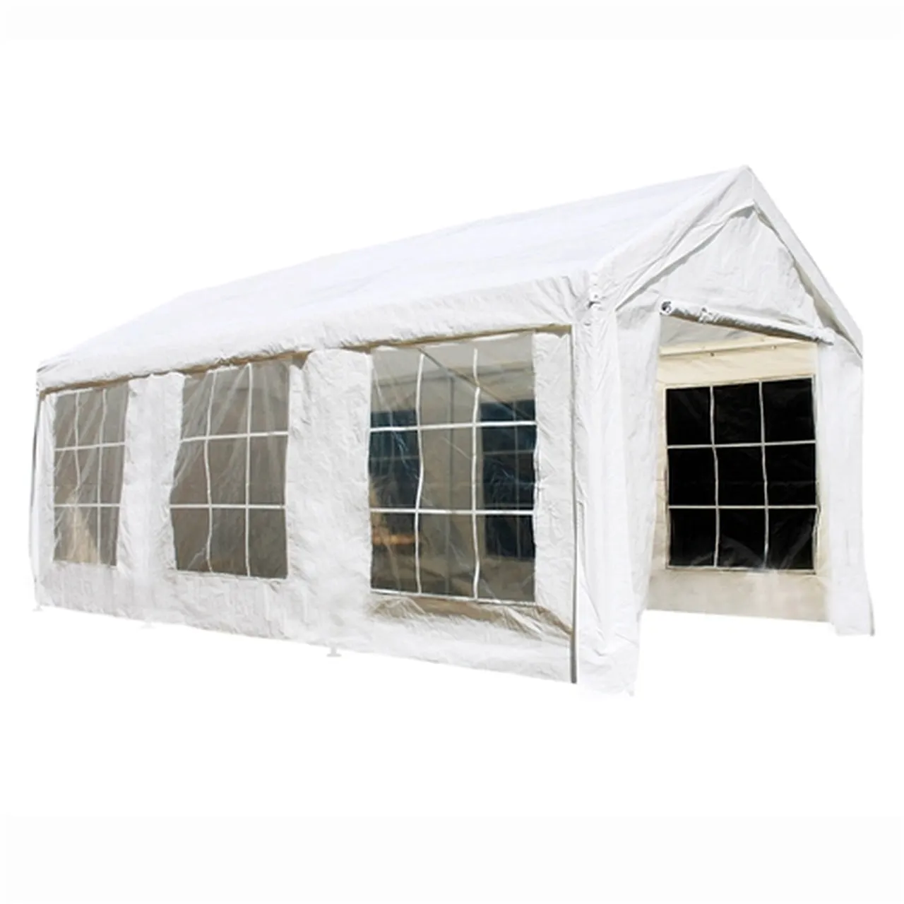 Aleko Carports Heavy Duty Outdoor Canopy Tent with Sidewalls and Windows - 10 X 20 FT - White