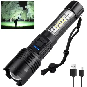 Argicago Flashlights High Lumens Rechargeable - 990000 Lumen Super Bright Flashlight with 7 Modes, IPX6 Waterproof Mid-Size LED Flash Light for Home, Camping, Hiking