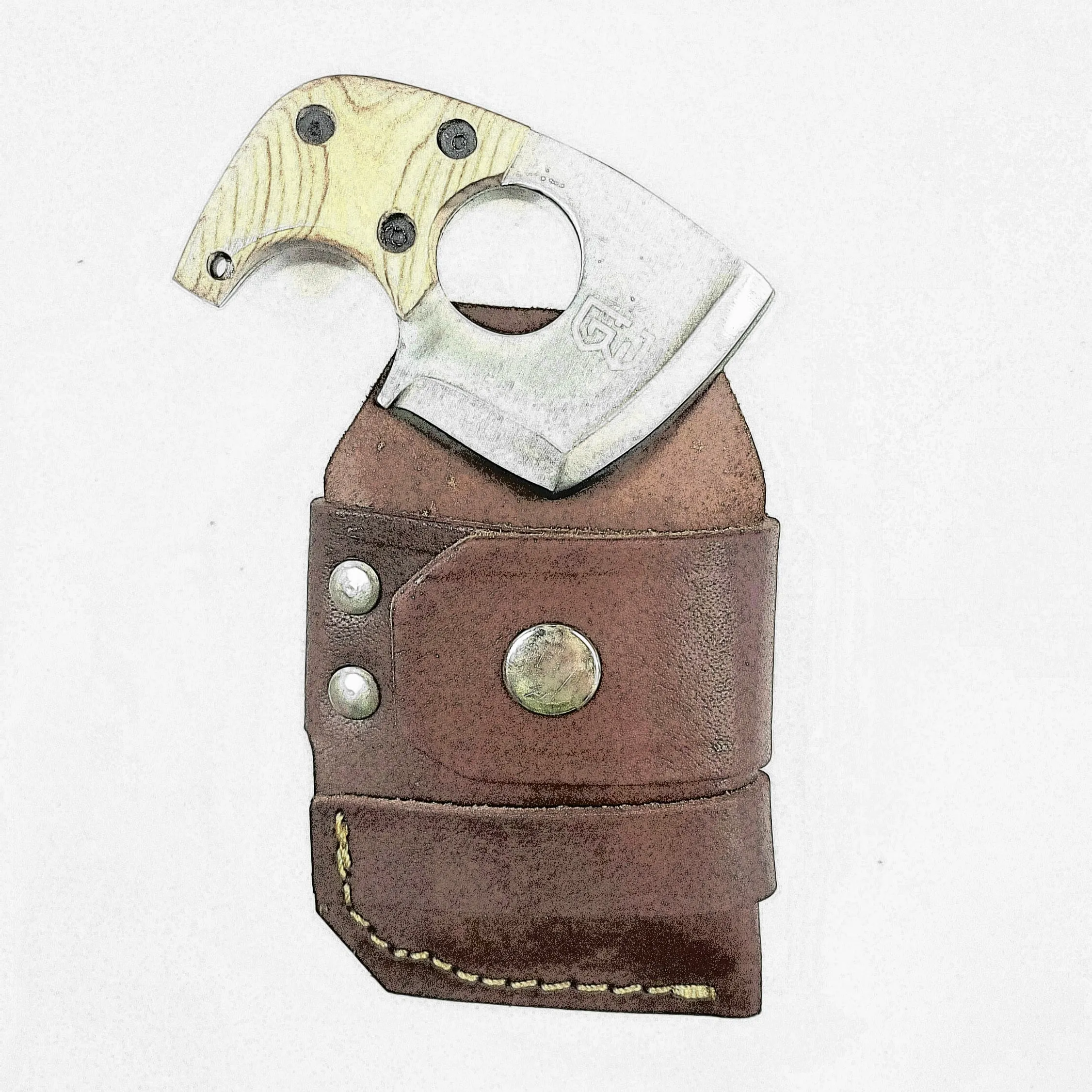 Axe Card With Removable Handle: EDC Survival Axe