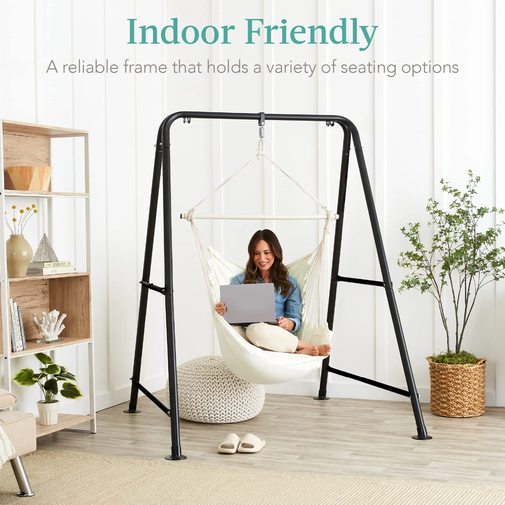 Best Choice Products Hammock Chair Stand, 75in Tall Heavy Duty Indoor Outdoor Steel Hanging Base w/Hardware - Stand Only