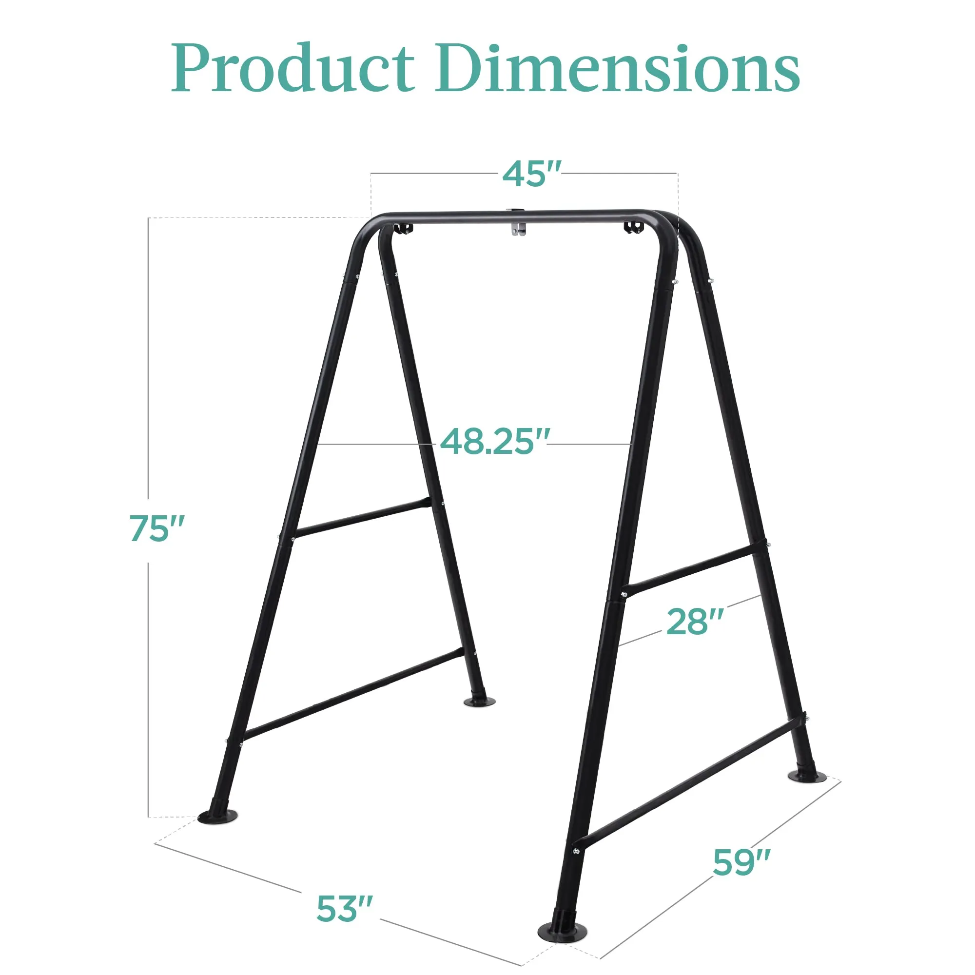 Best Choice Products Hammock Chair Stand, 75in Tall Heavy Duty Indoor Outdoor Steel Hanging Base w/Hardware - Stand Only
