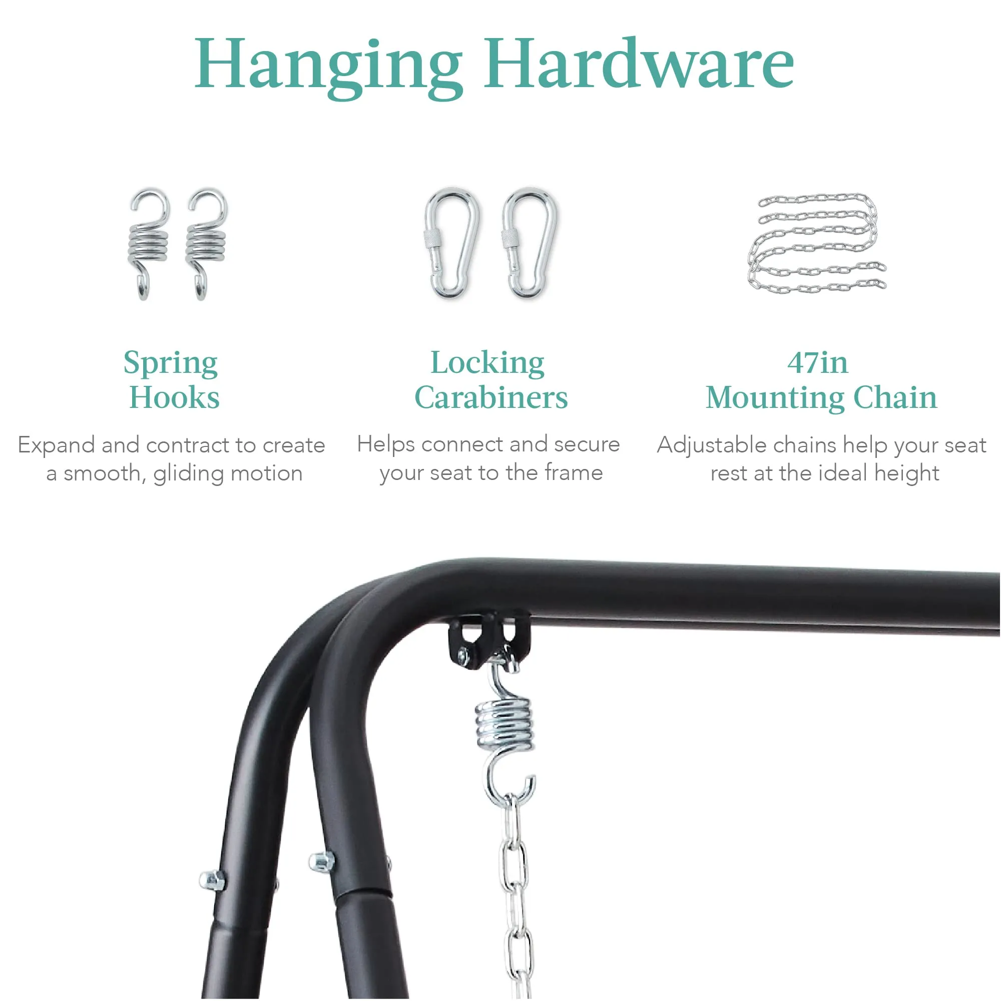 Best Choice Products Hammock Chair Stand, 75in Tall Heavy Duty Indoor Outdoor Steel Hanging Base w/Hardware - Stand Only