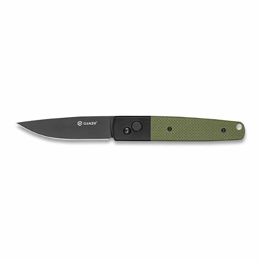 Ganzo G721B-GR Button Lock Folding Knife (Green G10 Handle)