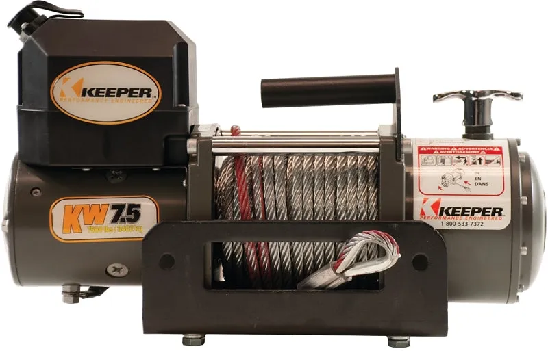 Keeper KW75122RM Winch, Electric, 12 VDC, 7500 lb :EA: QUANTITY: 1