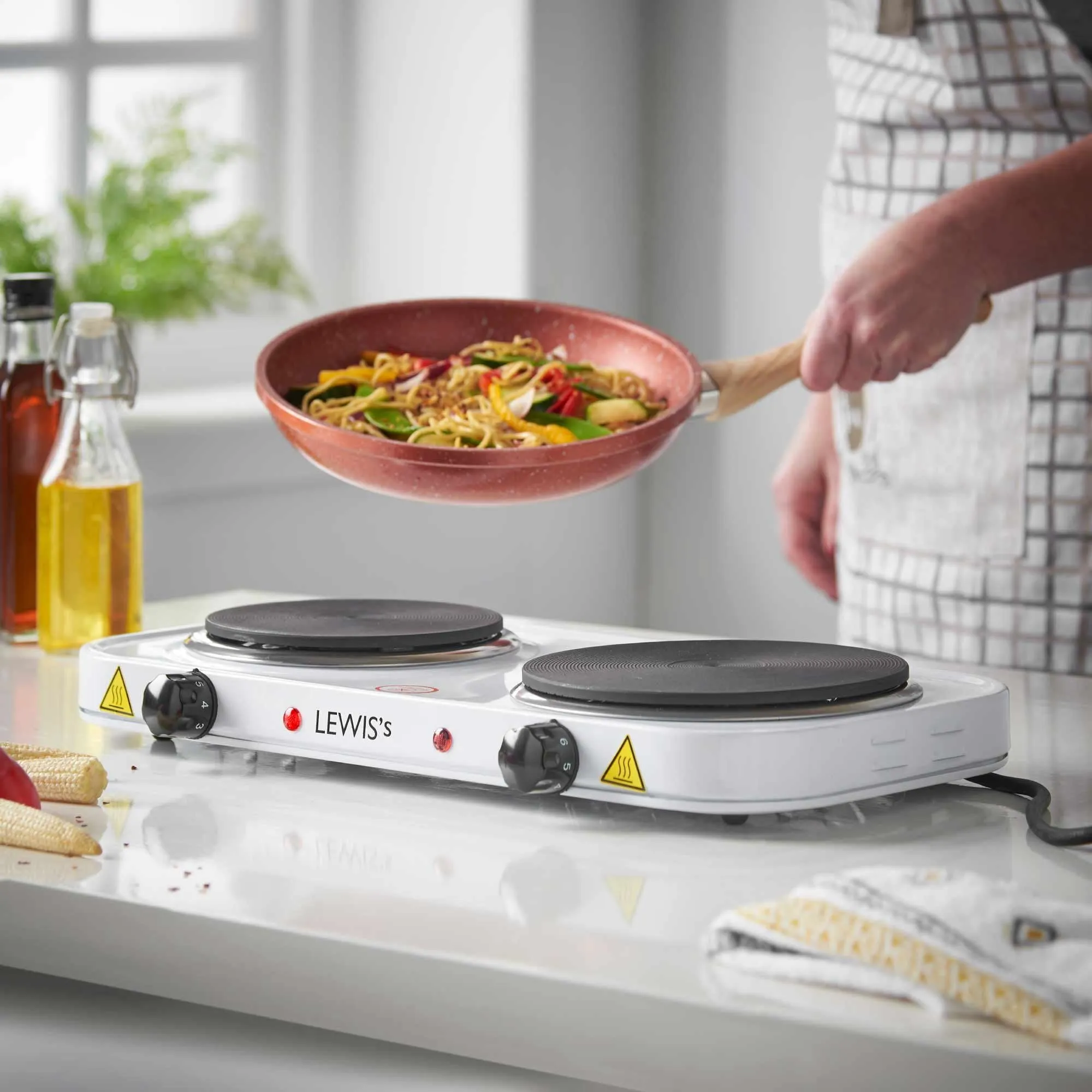 Lewis's Hotplate Double 2500W - White
