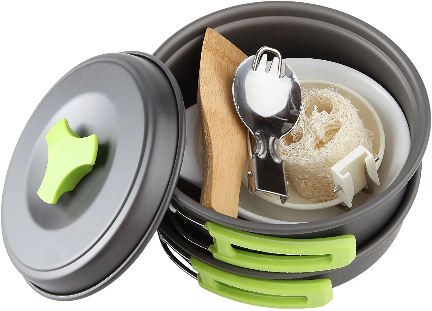 Mallome Camping Cookware Mess Kit for Backpacking Gear – Camping Cooking Set - Backpack Camping Pot and Pans Set - Portable Camping Stove and Backpacking Stove Compatible - Camp Accessories Equipment
