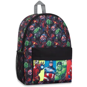 Marvel Kids Backpack, School Bag with Zipped Front Pocket - Avengers