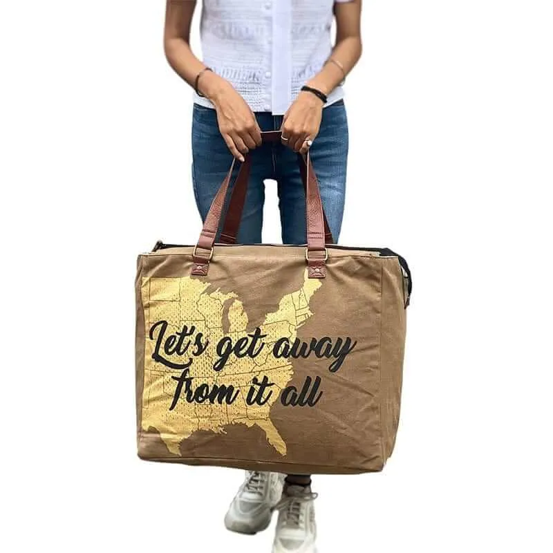 Mona B - Extra Large Canvas Handbag for Women | Zipper Extra Spacious Tote Weekender Bag for Grocery Shopping, Travel | Shoulder Bags for Women (Tan, Black, White)