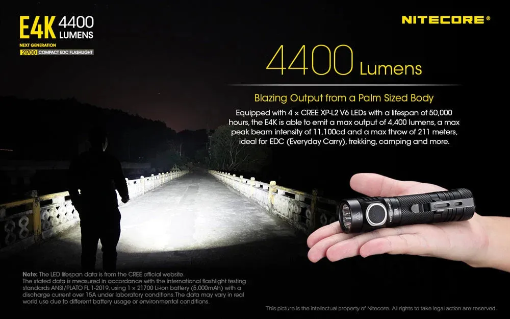 Nitecore - EK4 4400 Lumen EDC Flashlight (OPEN BOX)