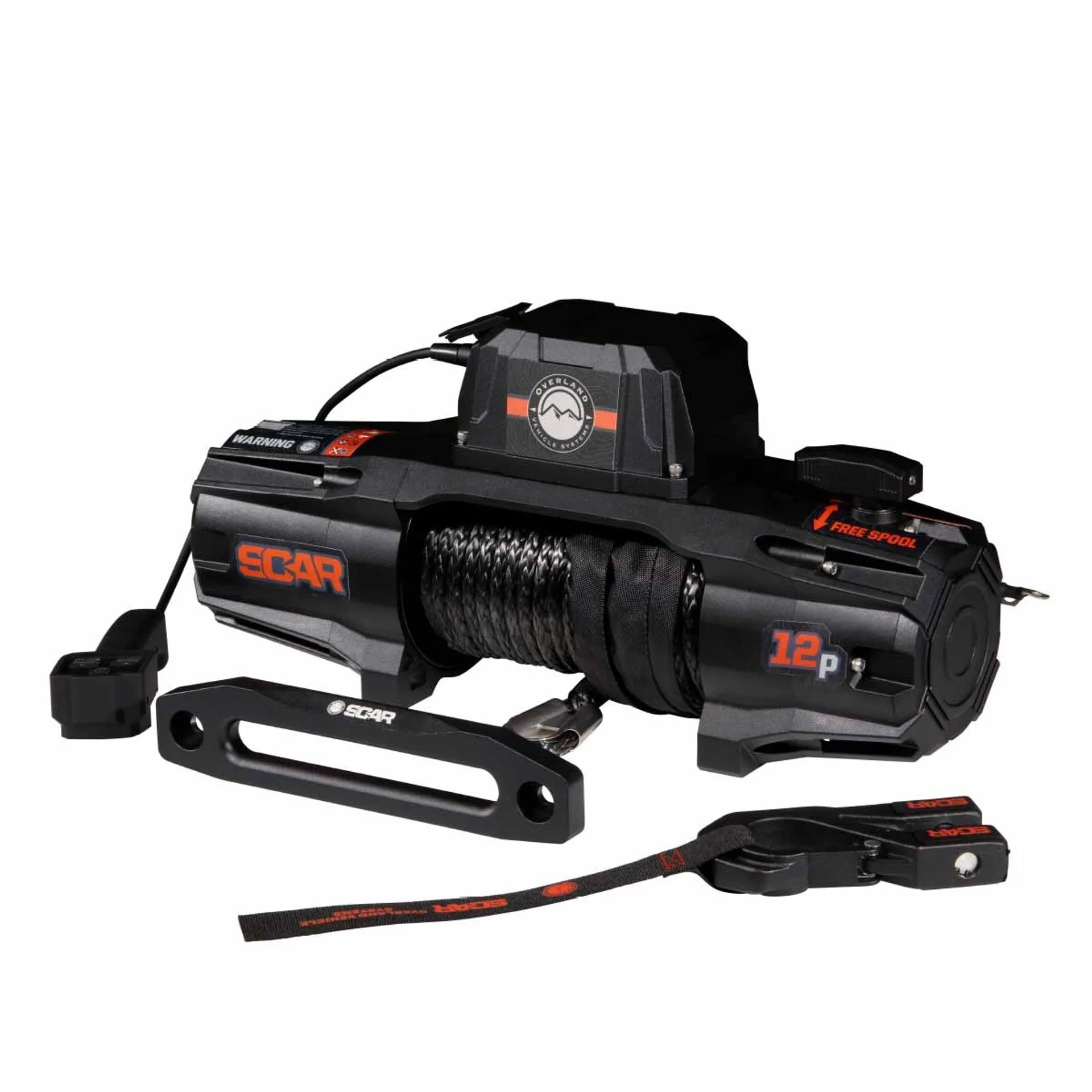 Overland Vehicle Systems Scar 12-S Winch - 12,000 lb w/Synthetic Rope