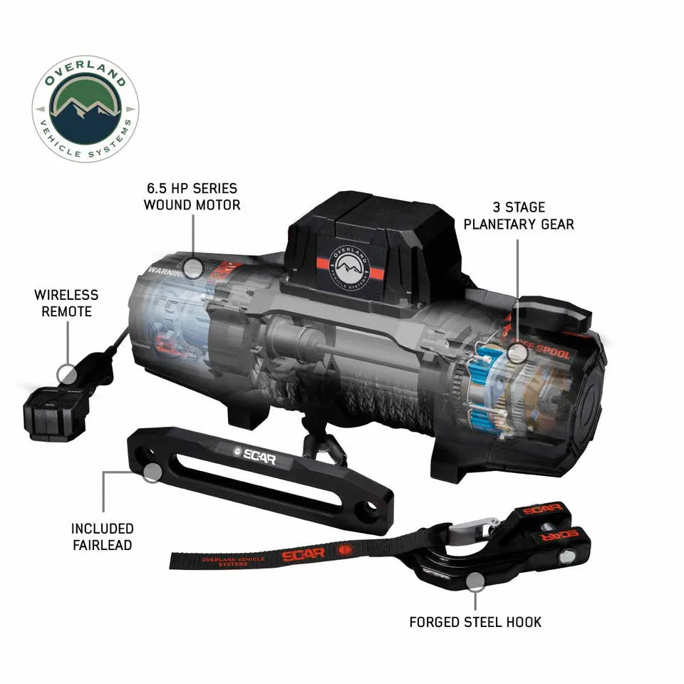 Overland Vehicle Systems Scar 12-S Winch - 12,000 lb w/Synthetic Rope