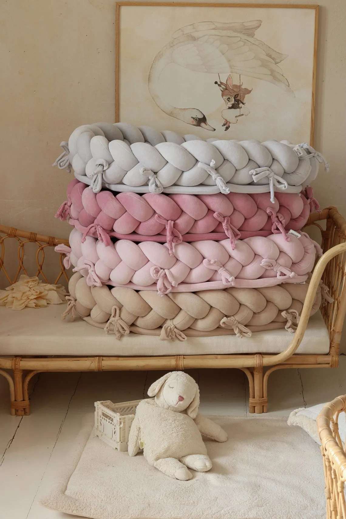 Plaited Cotton Velvet Velour Baby Nest (6 colours)