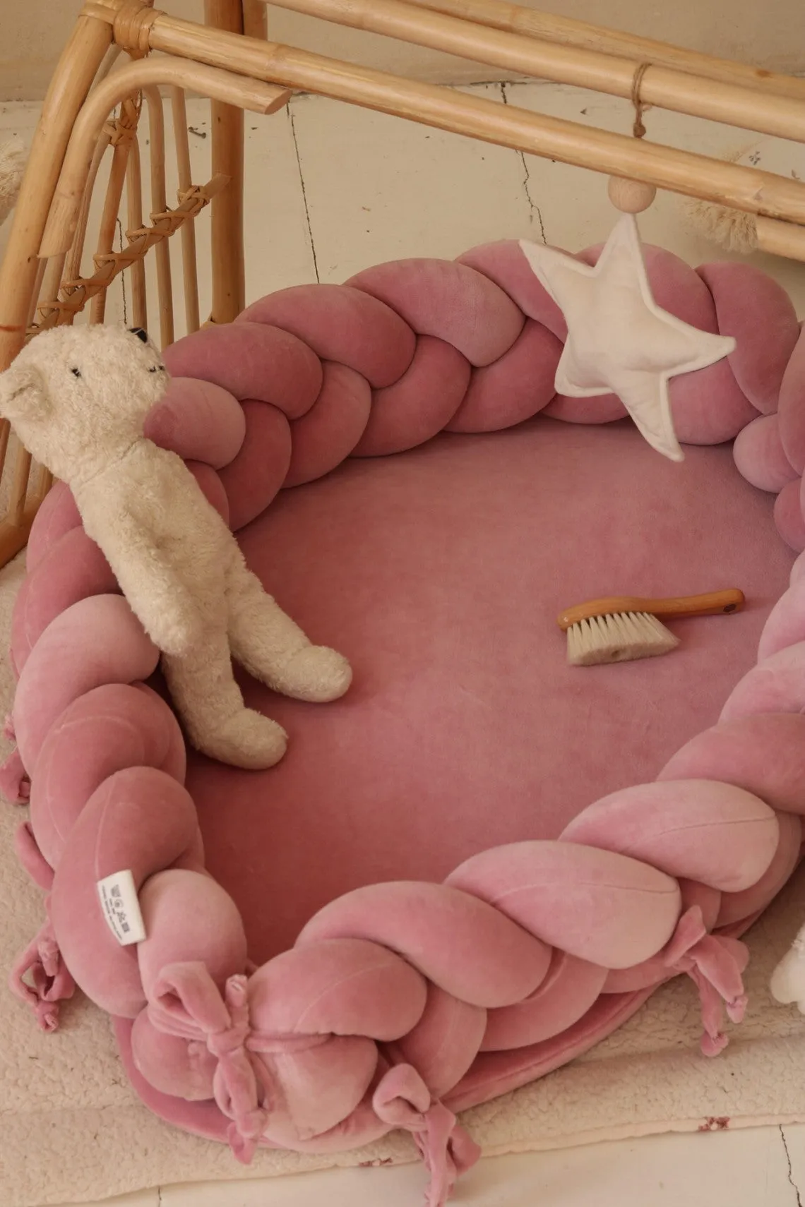 Plaited Cotton Velvet Velour Baby Nest (6 colours)