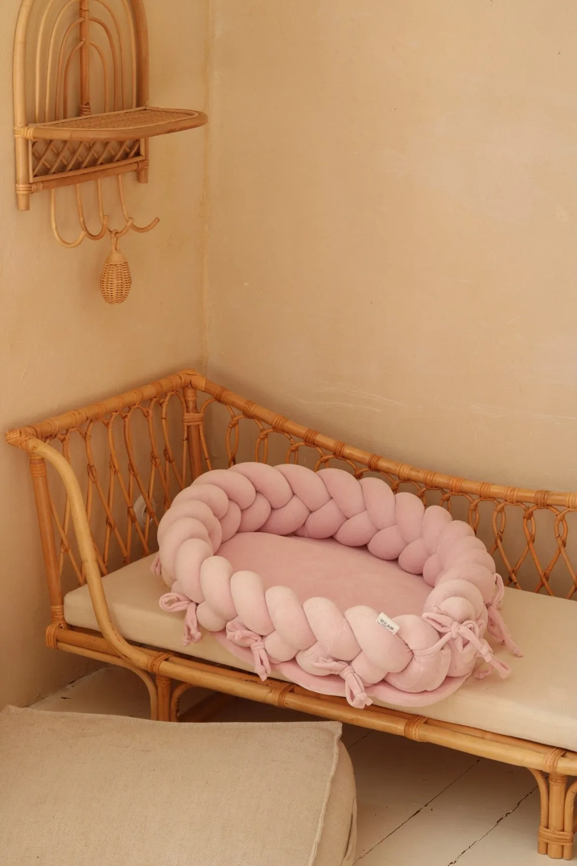 Plaited Cotton Velvet Velour Baby Nest (6 colours)