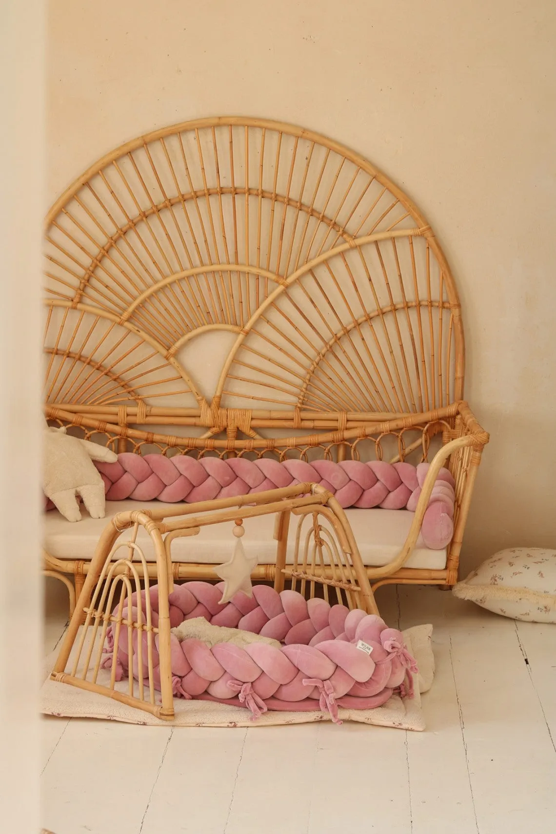 Plaited Cotton Velvet Velour Baby Nest (6 colours)