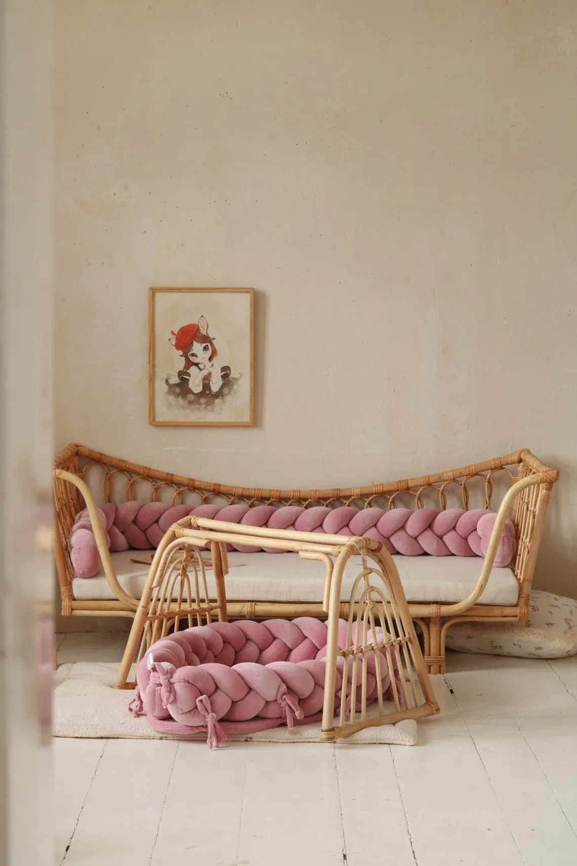 Plaited Cotton Velvet Velour Baby Nest (6 colours)