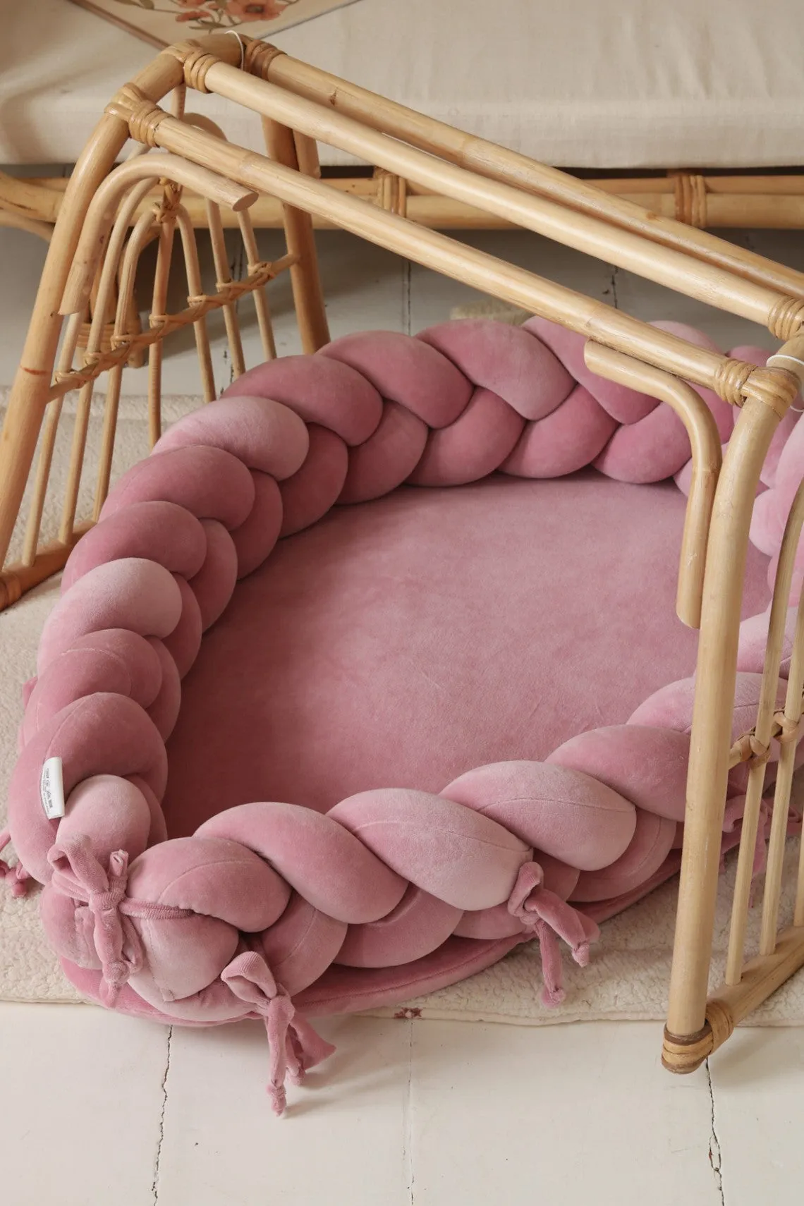 Plaited Cotton Velvet Velour Baby Nest (6 colours)