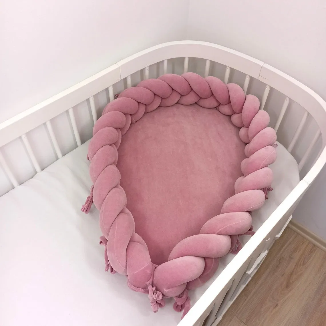 Plaited Cotton Velvet Velour Baby Nest (6 colours)