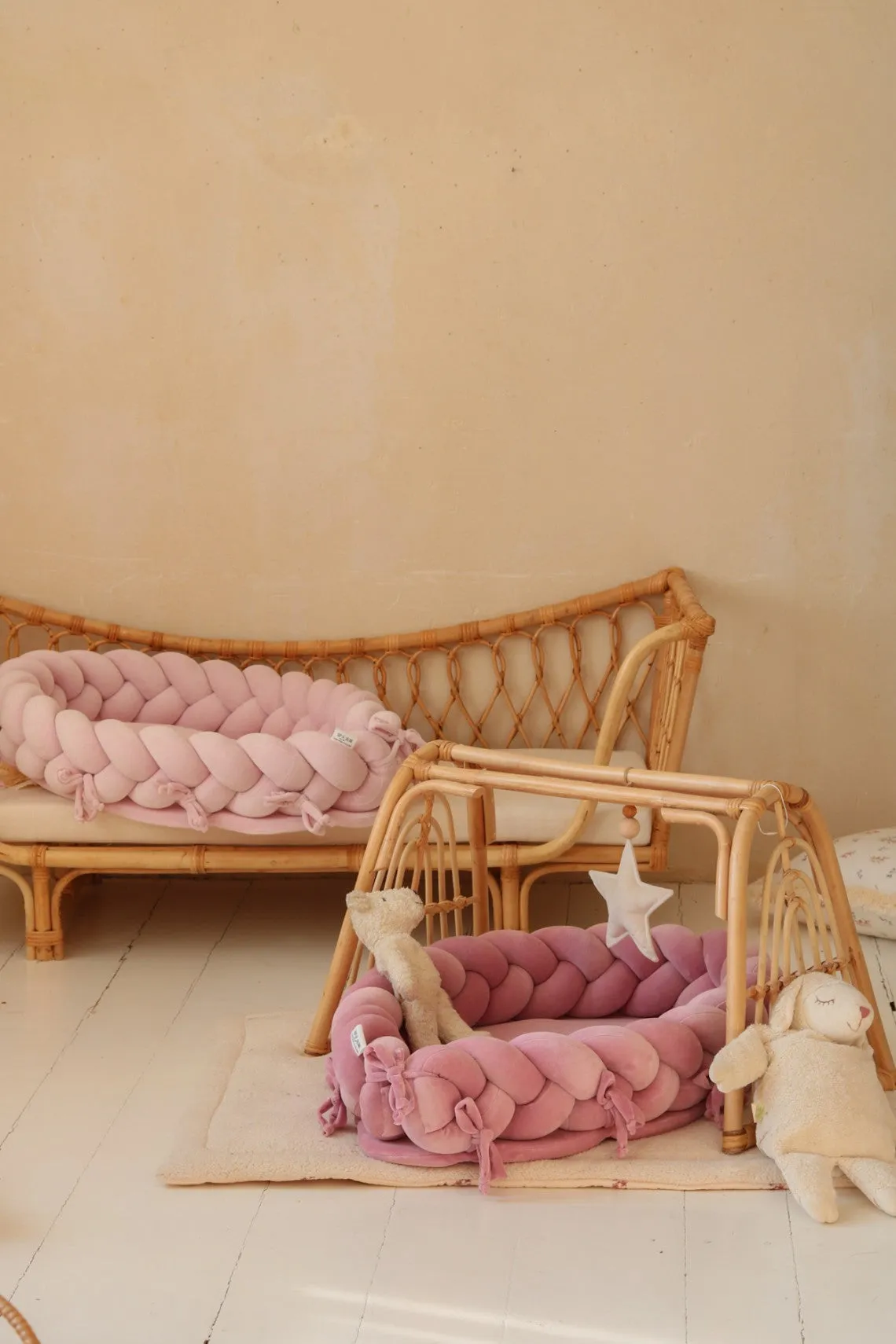Plaited Cotton Velvet Velour Baby Nest (6 colours)