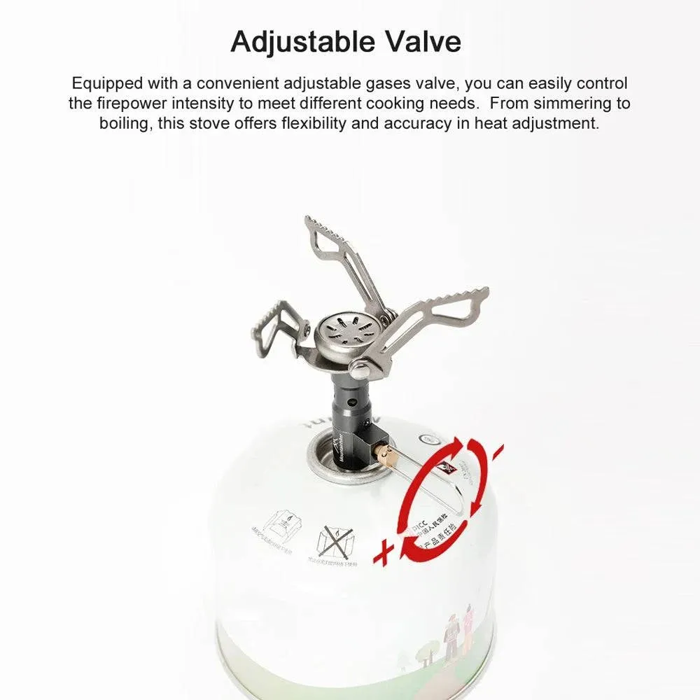 Portable Camping Stove Backpacking Gases Burner Foldable Camp Stove Head 2500W for Outdoors Cooking Camping Backpacking Hiking