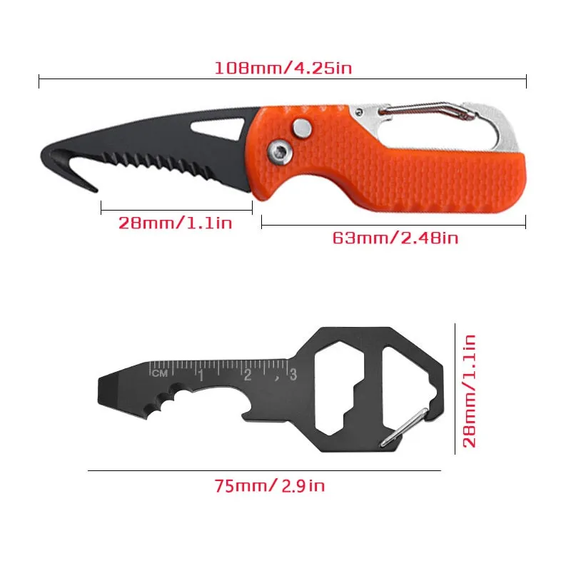 Portable Multifunctional Knife Stainless Open Express Parcel Strap Cutter Emergency Survival Tool,Carry-on Unpacking Box Opener