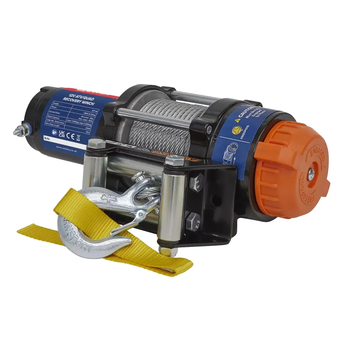 Sealey ATV1135 12V ATV/Quad Recovery Winch 1135kg Line Pull