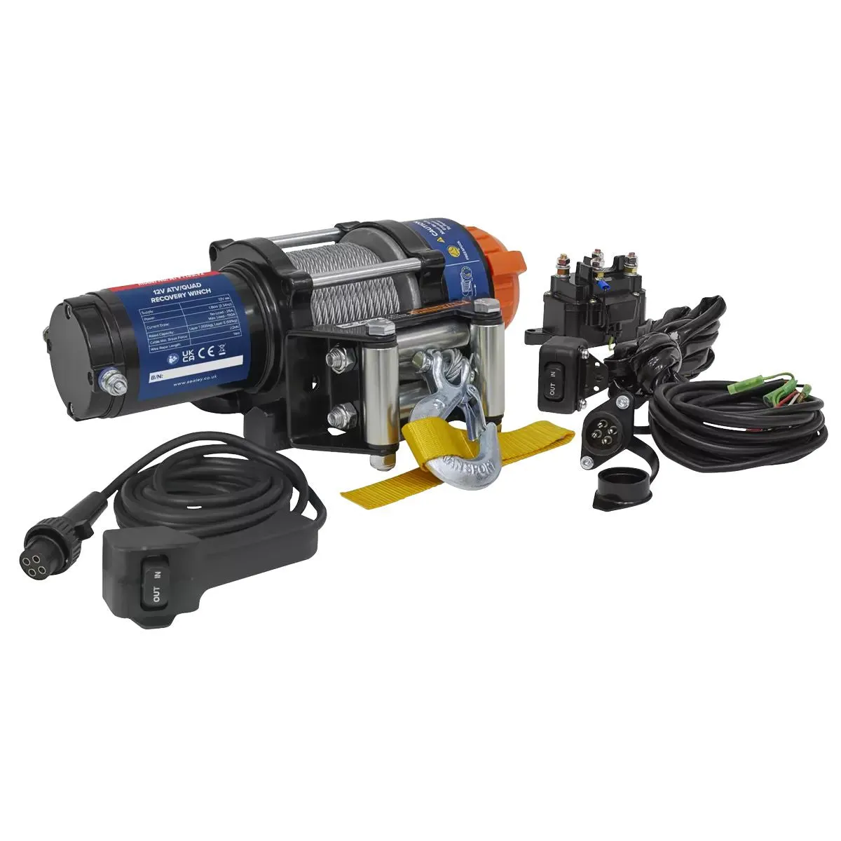 Sealey ATV1135 12V ATV/Quad Recovery Winch 1135kg Line Pull