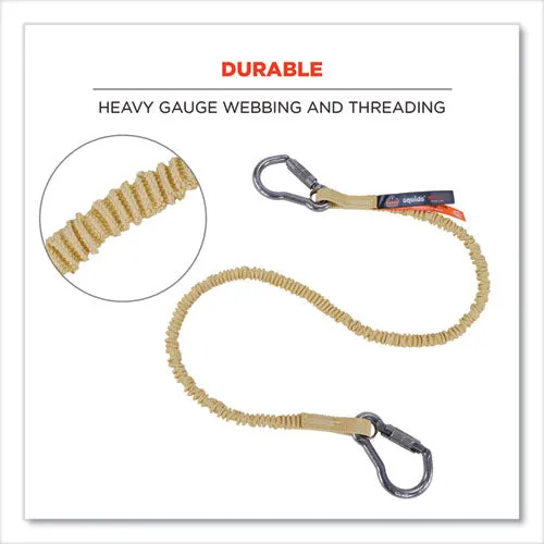 Squids 3121 Burn   Cr Aramid Tool Lanyard With Steel Carabiners, 10 Lb Max Working Capacity, 38" To 48" Long, Yellow