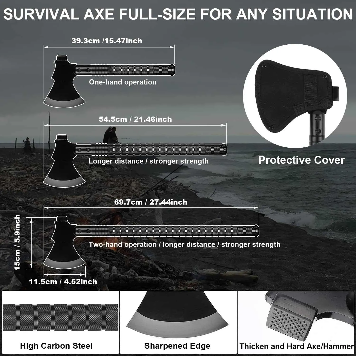 SUNKOON Camping Survival Shovel with Axe