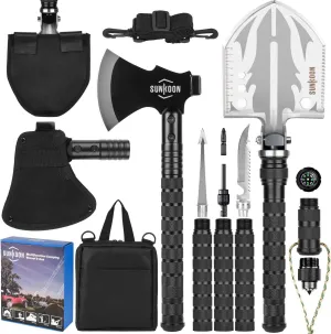 SUNKOON Camping Survival Shovel with Axe