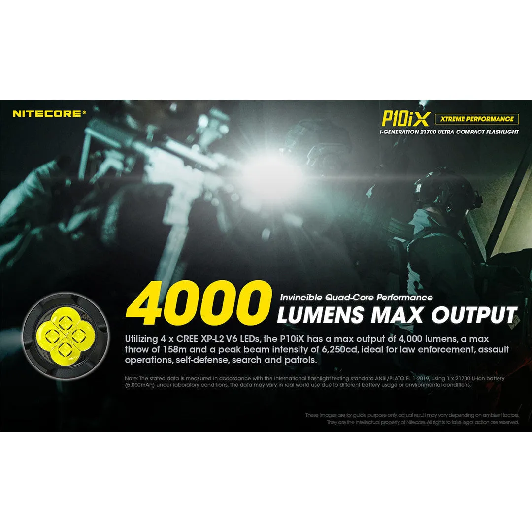 (USED/OPEN-BOX) Nitecore P10iX Xtreme Tactical Flashlight (4000 Lumens | USB-C Rechargeable)