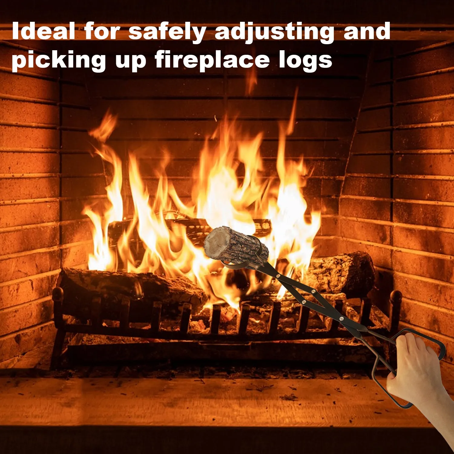 VODA Fireplace Accessories Fire Poker and Fireplace Tongs Set for Fire Pit Bonfire Wood Stove